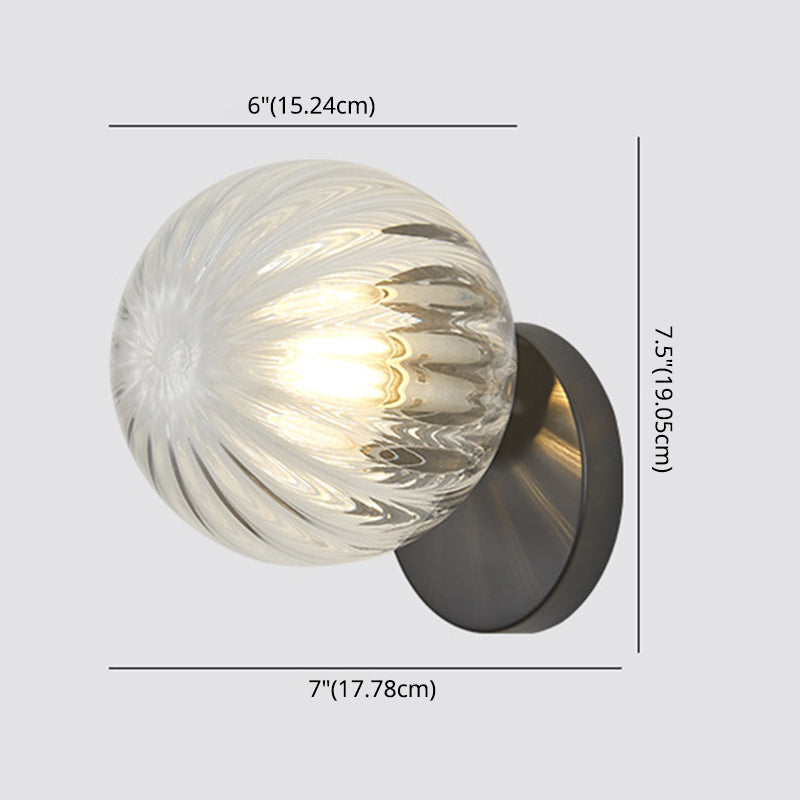 Moderne Einfachheit Wand sconce 1 Licht Metall Wandlampe mit Glasballschirm