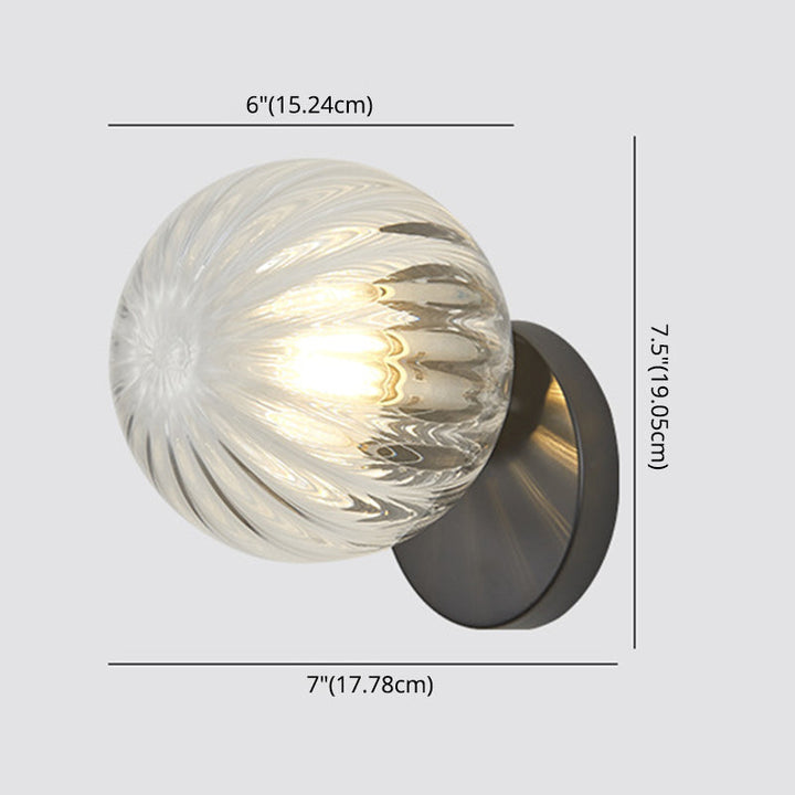 Moderne Einfachheit Wand sconce 1 Licht Metall Wandlampe mit Glasballschirm