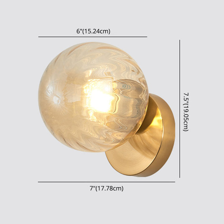 Moderne Einfachheit Wand sconce 1 Licht Metall Wandlampe mit Glasballschirm