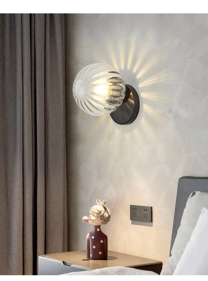 Moderne Einfachheit Wand sconce 1 Licht Metall Wandlampe mit Glasballschirm