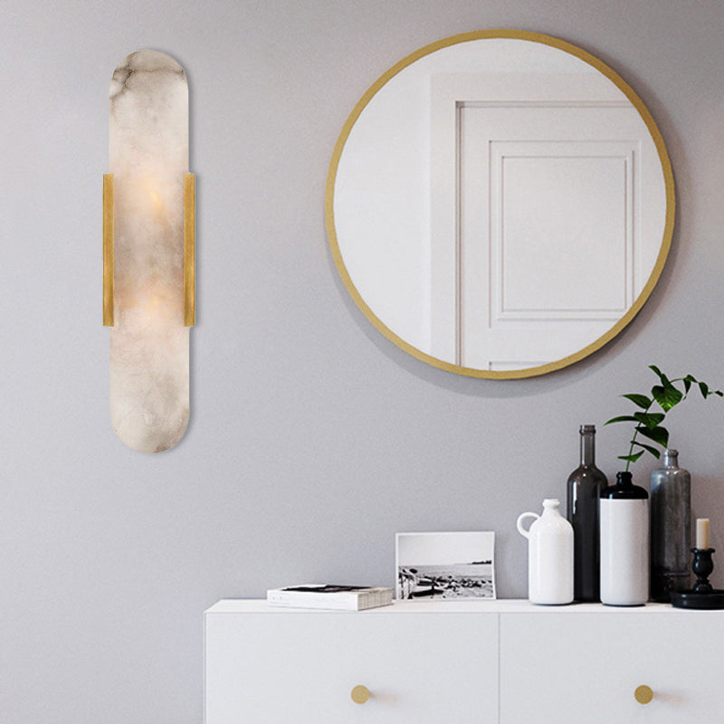 2 Glühbirnen Bar Deckenleuchte Kolonial Gold/Schwarz Marmor Wandlaterne Beleuchtung für Esszimmer