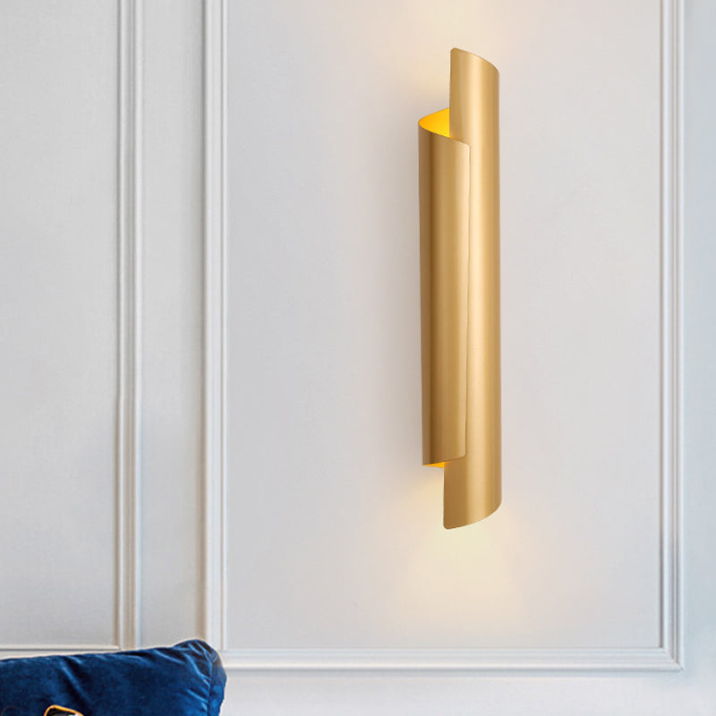 Schwarz/Weiß/Gold Gerollte Wandlampe Modernist Eisen 2-Licht Wandlicht Armatur, 16"/21.5"/29.5" Breit