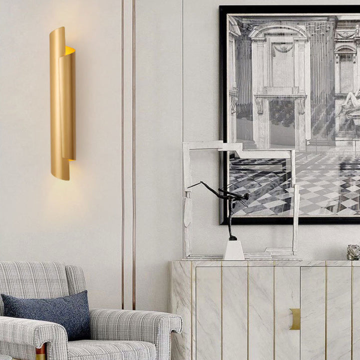 Schwarz/Weiß/Gold Gerollte Wandlampe Modernist Eisen 2-Licht Wandlicht Armatur, 16"/21.5"/29.5" Breit