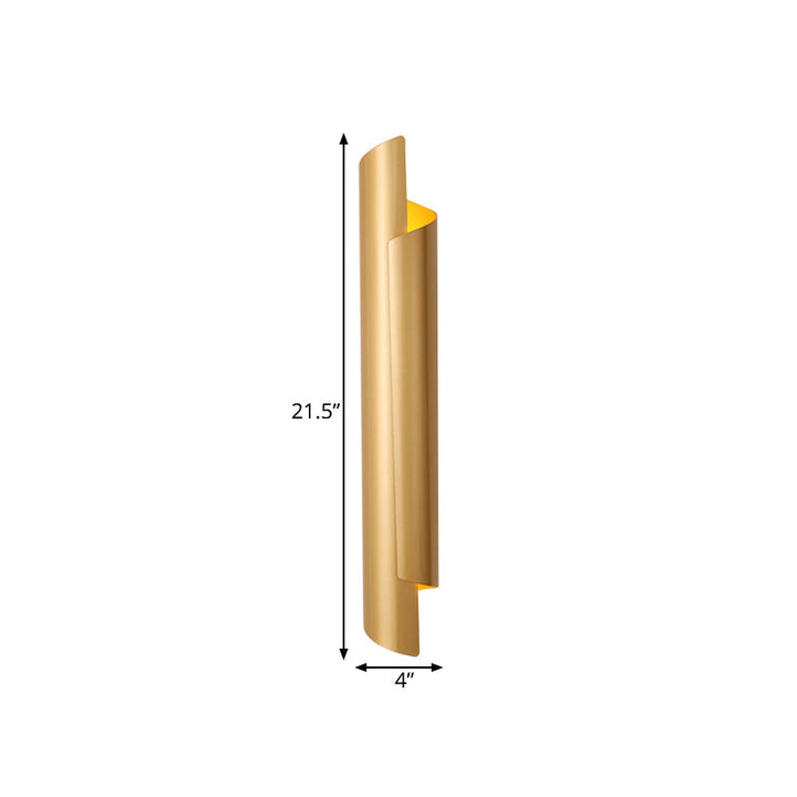 Schwarz/Weiß/Gold Gerollte Wandlampe Modernist Eisen 2-Licht Wandlicht Armatur, 16"/21.5"/29.5" Breit
