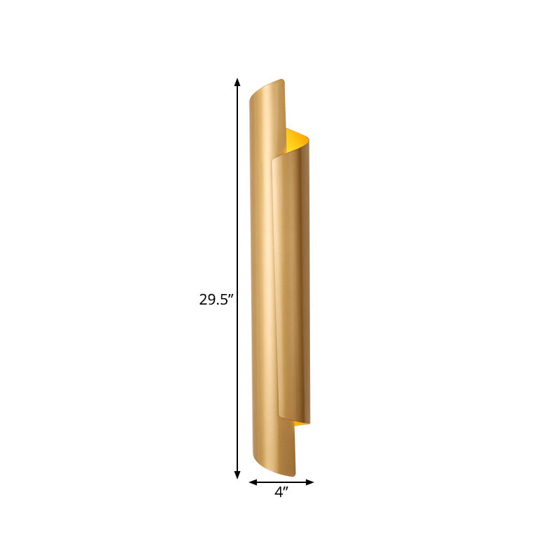 Schwarz/Weiß/Gold Gerollte Wandlampe Modernist Eisen 2-Licht Wandlicht Armatur, 16"/21.5"/29.5" Breit