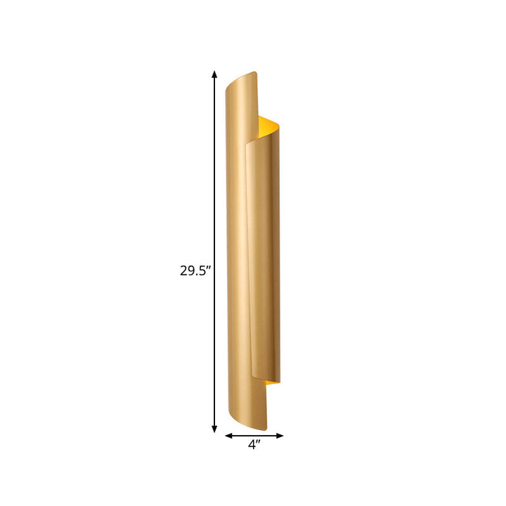 Schwarz/Weiß/Gold Gerollte Wandlampe Modernist Eisen 2-Licht Wandlicht Armatur, 16"/21.5"/29.5" Breit