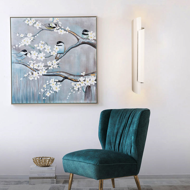 Schwarz/Weiß/Gold Gerollte Wandlampe Modernist Eisen 2-Licht Wandlicht Armatur, 16"/21.5"/29.5" Breit