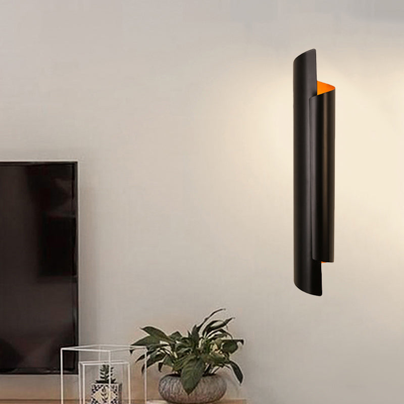 Schwarz/Weiß/Gold Gerollte Wandlampe Modernist Eisen 2-Licht Wandlicht Armatur, 16"/21.5"/29.5" Breit