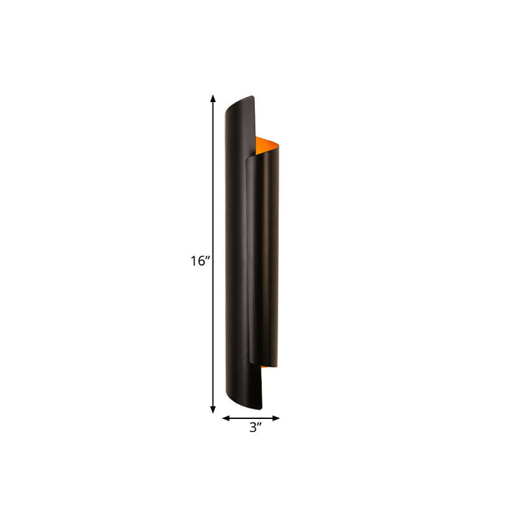 Schwarz/Weiß/Gold Gerollte Wandlampe Modernist Eisen 2-Licht Wandlicht Armatur, 16"/21.5"/29.5" Breit