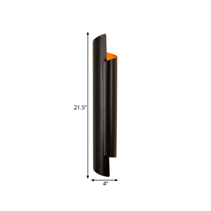 Schwarz/Weiß/Gold Gerollte Wandlampe Modernist Eisen 2-Licht Wandlicht Armatur, 16"/21.5"/29.5" Breit