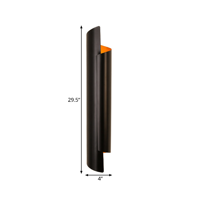 Schwarz/Weiß/Gold Gerollte Wandlampe Modernist Eisen 2-Licht Wandlicht Armatur, 16"/21.5"/29.5" Breit