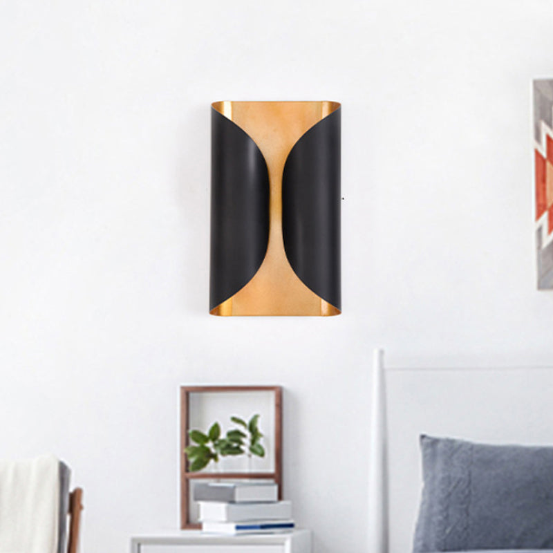 Kolonialstil rollende Oberfläche Wand sconce 2 Licht Metall Wandlamp in Schwarz