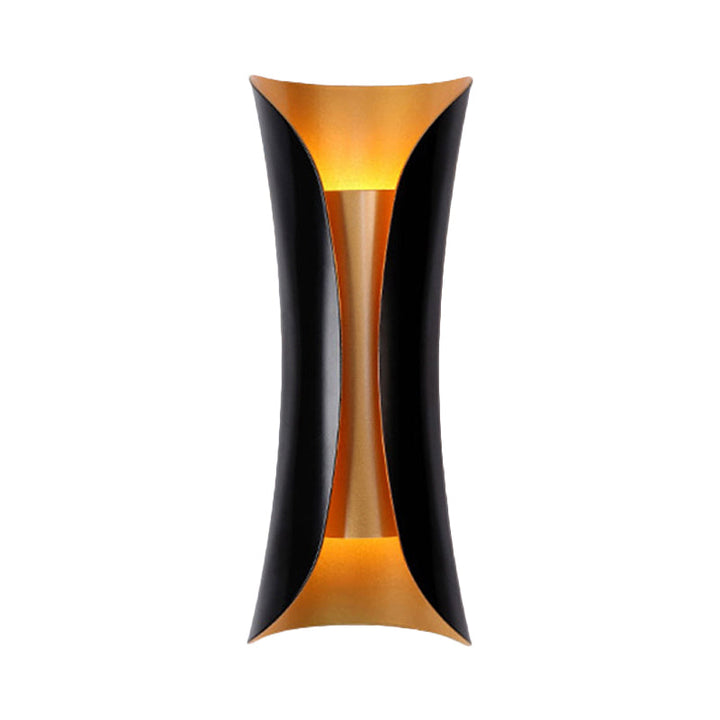Moderne Curl Wandlampe 13"/21"/30" Höhe 2 Lichter Metallisch Innen Wandbeleuchtung in Schwarz