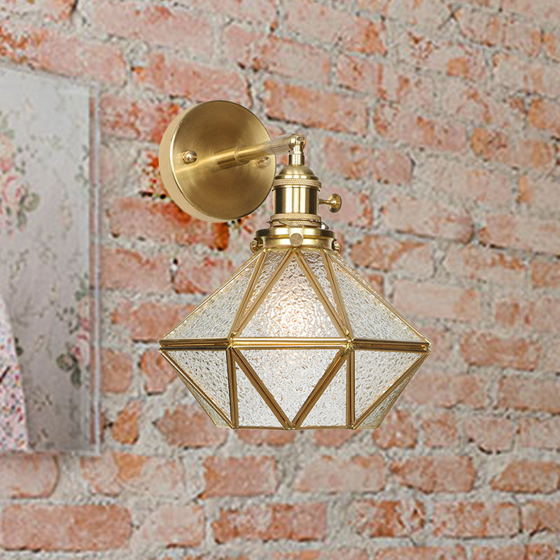 Geometrisch/Globus/Pentagram Wandlampe Zeitgenössische prismatische Glas 1 Glühbirne Messing Wandmontage Lichtarmatur