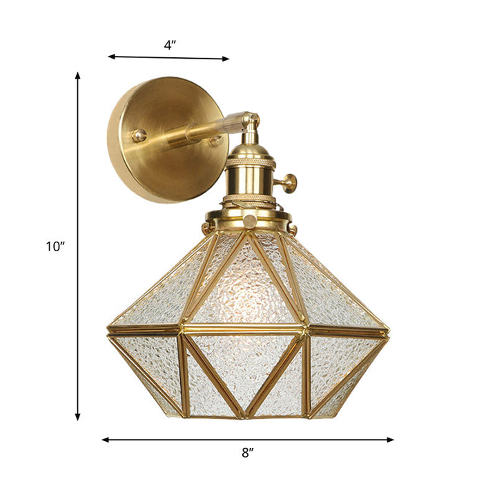 Geometrisch/Globus/Pentagram Wandlampe Zeitgenössische prismatische Glas 1 Glühbirne Messing Wandmontage Lichtarmatur