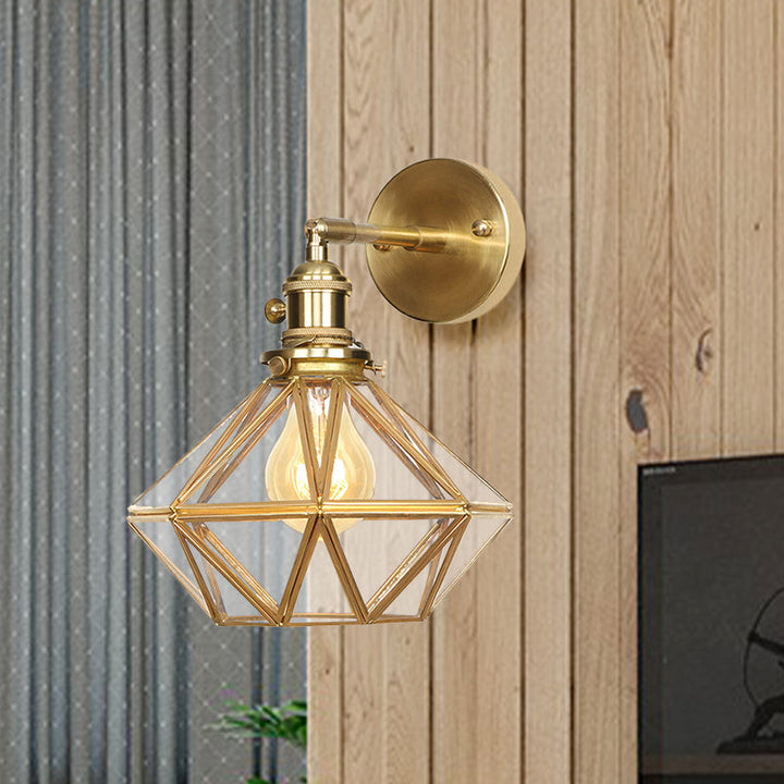 Geometrisch/Globus/Pentagram Wandlampe Zeitgenössische prismatische Glas 1 Glühbirne Messing Wandmontage Lichtarmatur