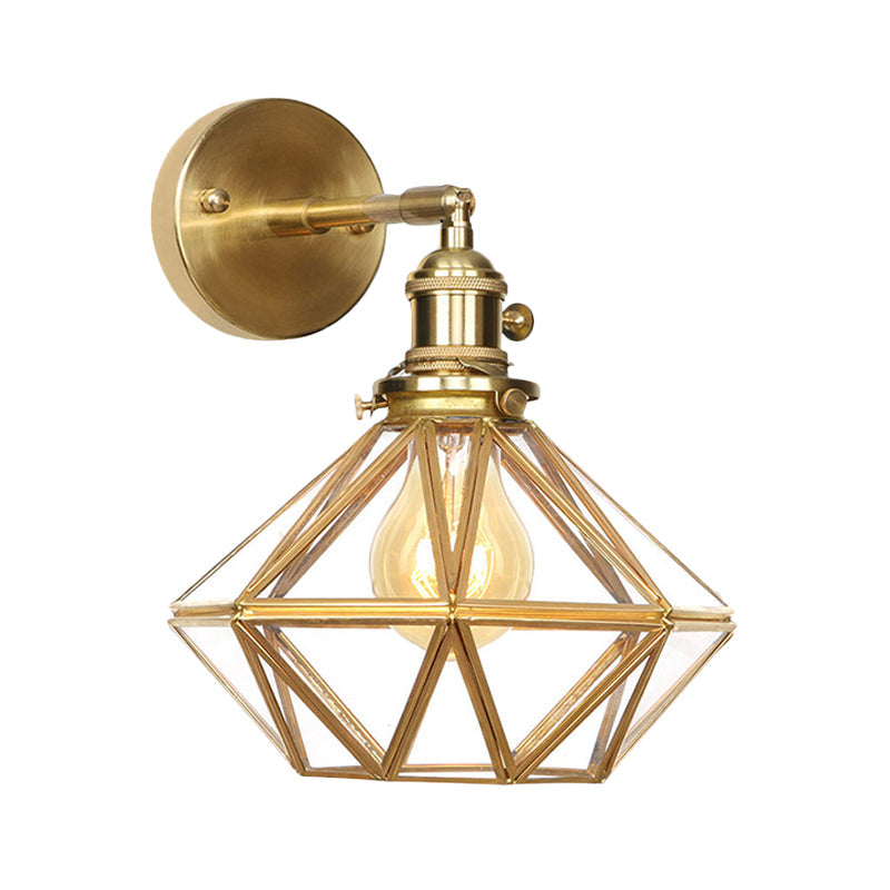 Geometrisch/Globus/Pentagram Wandlampe Zeitgenössische prismatische Glas 1 Glühbirne Messing Wandmontage Lichtarmatur