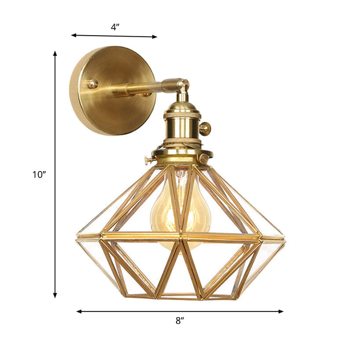 Geometrisch/Globus/Pentagram Wandlampe Zeitgenössische prismatische Glas 1 Glühbirne Messing Wandmontage Lichtarmatur