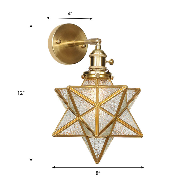 Geometrisch/Globus/Pentagram Wandlampe Zeitgenössische prismatische Glas 1 Glühbirne Messing Wandmontage Lichtarmatur