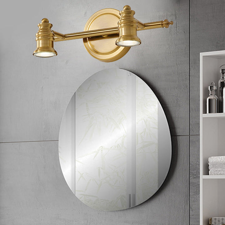 Lineare Badezimmer Spiegel Licht Traditionalismus Metall 2/3/4-Glühbirne Messing Wand Sconce Beleuchtung