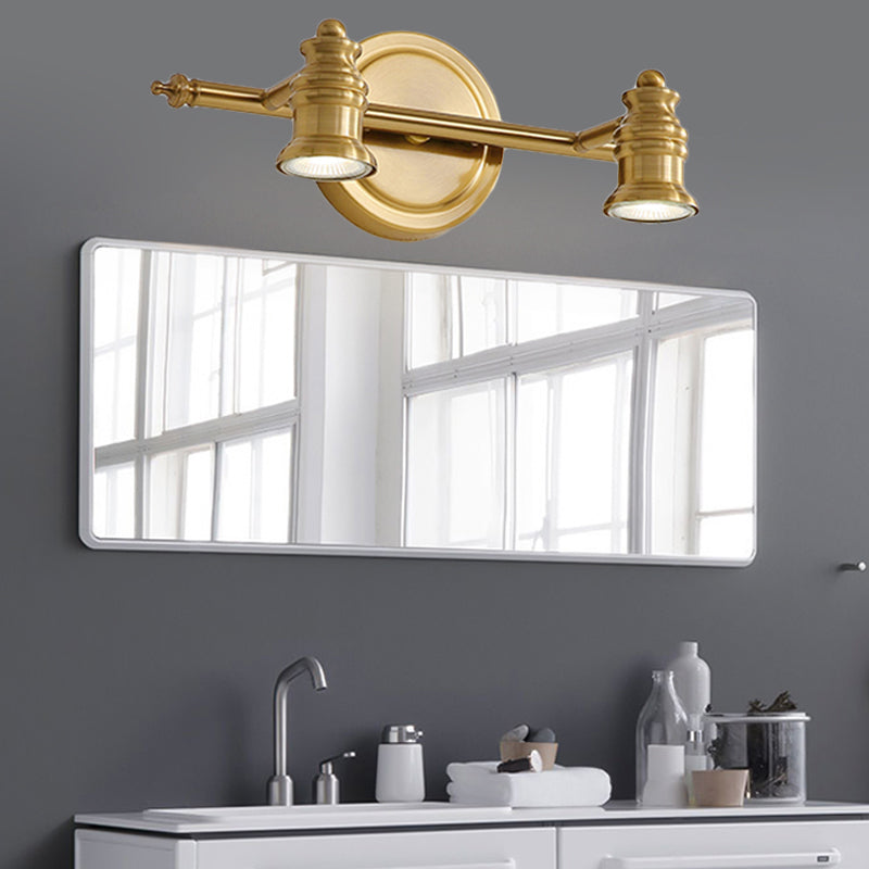 Linear Badezimmer-Spiegel Licht Traditionalismus Metall 2/3/4-Glühbirne Messing Wand Sconce Beleuchtung