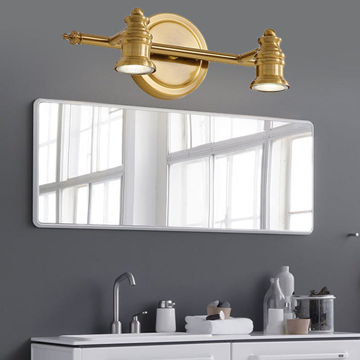 Linear Badezimmer-Spiegel Licht Traditionalismus Metall 2/3/4-Glühbirne Messing Wand Sconce Beleuchtung
