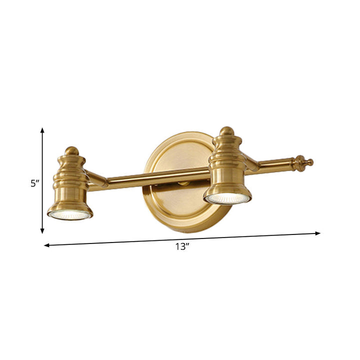 Lineare Badezimmer Spiegel Licht Traditionalismus Metall 2/3/4-Glühbirne Messing Wand Sconce Beleuchtung