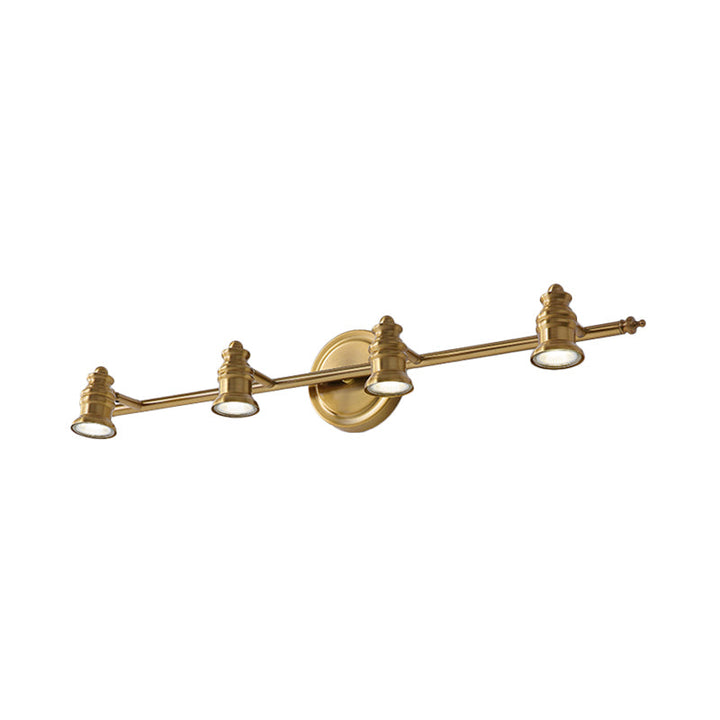 Lineare Badezimmer Spiegel Licht Traditionalismus Metall 2/3/4-Glühbirne Messing Wand Sconce Beleuchtung