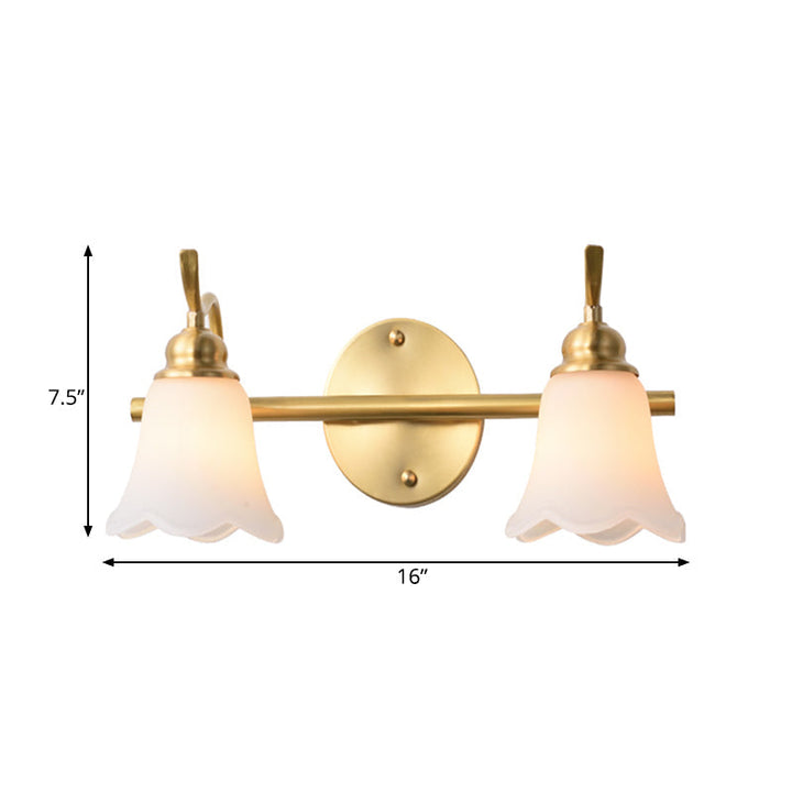 Blumen Badezimmer Wand Waschbecken Licht Traditionalist Metall 2/3 Glühbirnen LED Messing Wandleuchte Beleuchtung