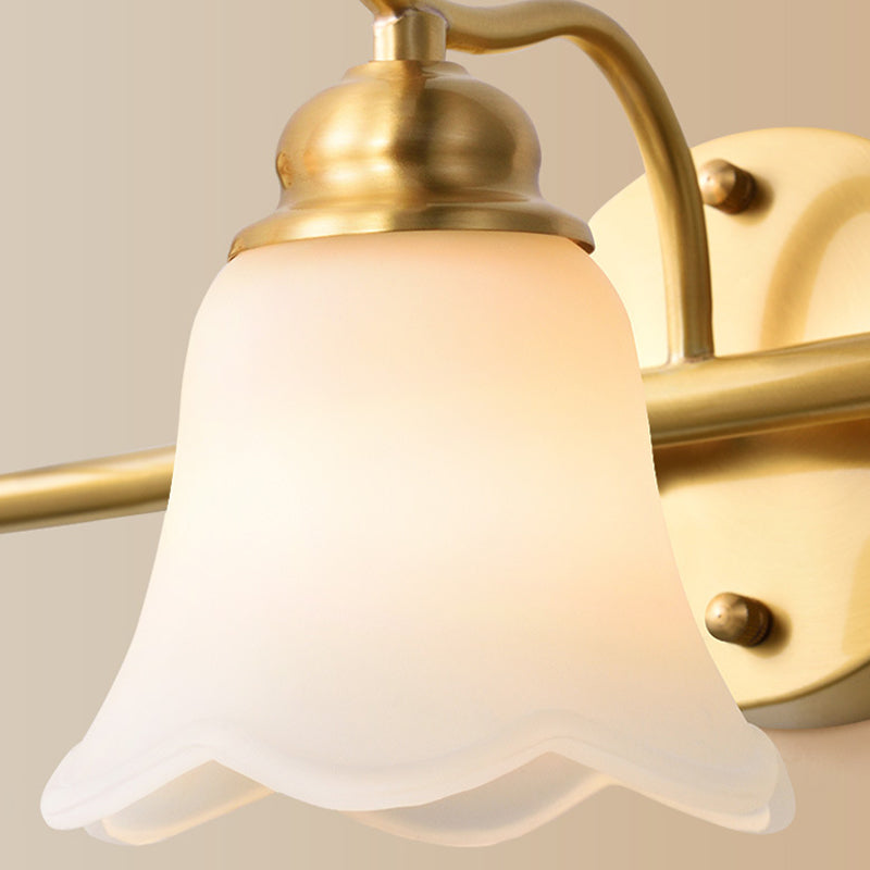 Blumen Badezimmer Wand Waschbecken Licht Traditionalist Metall 2/3 Glühbirnen LED Messing Wandleuchte Beleuchtung