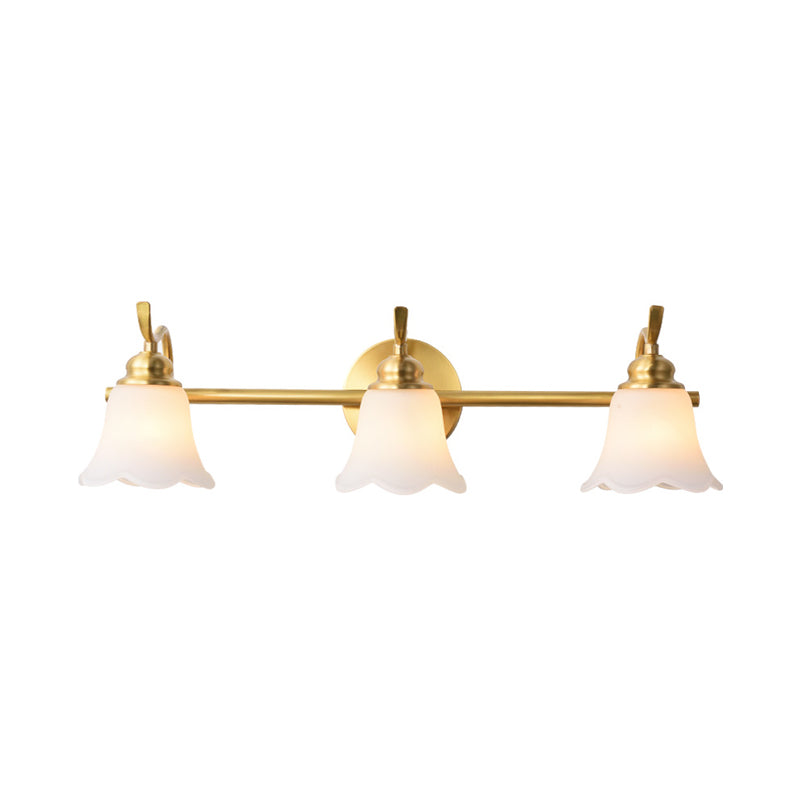 Blumen Badezimmer Wand Waschbecken Licht Traditionalist Metall 2/3 Glühbirnen LED Messing Wandleuchte Beleuchtung