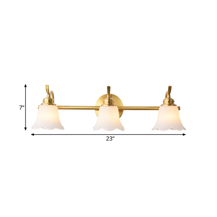 Blumen Badezimmer Wand Waschbecken Licht Traditionalist Metall 2/3 Glühbirnen LED Messing Wandleuchte Beleuchtung