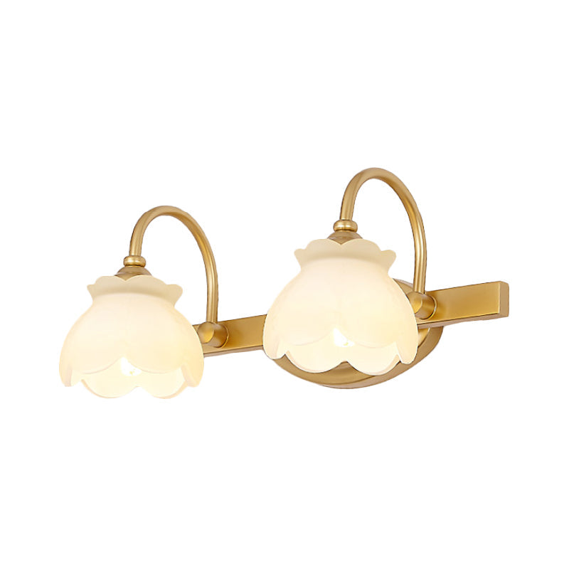 Blossom Badezimmer Vanity Spiegel Licht Traditionelle Metall LED 2/3/4 Köpfe Messing Wandmontierte Lampe