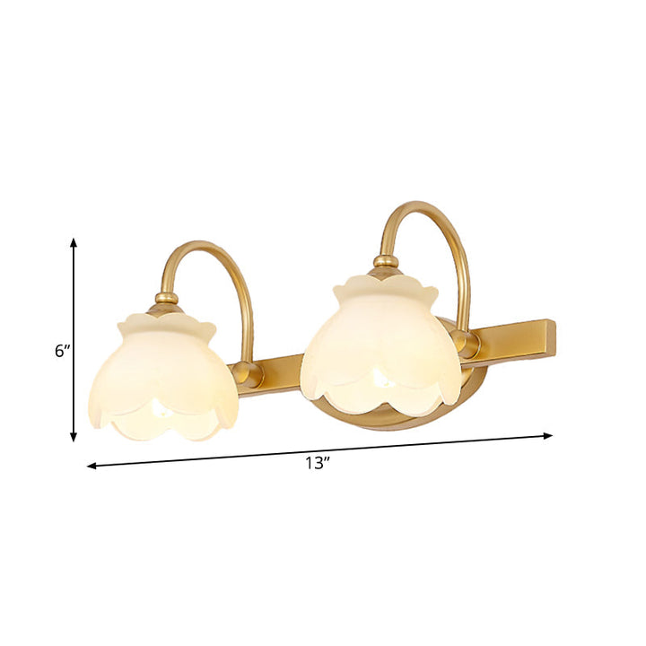 Blossom Badezimmer Waschtisch Spiegel Licht Traditionelle Metall LED 2/3/4 Köpfe Messing Wandmontierte Lampe