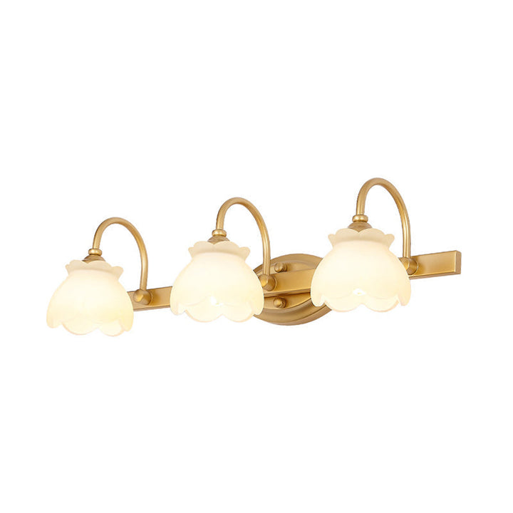 Blossom Badezimmer Waschtisch Spiegel Licht Traditionelle Metall LED 2/3/4 Köpfe Messing Wandmontierte Lampe