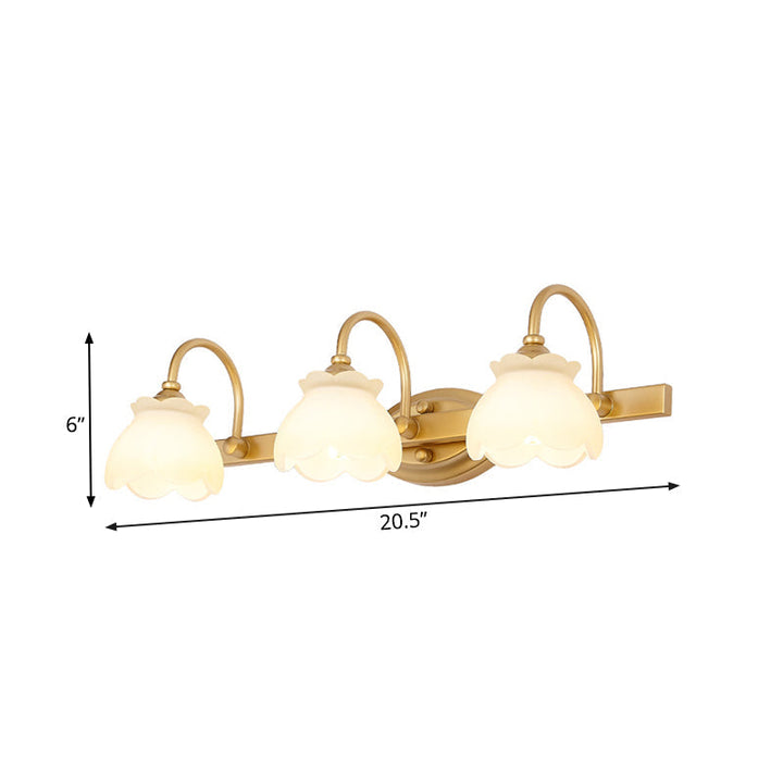 Blossom Badezimmer Waschtisch Spiegel Licht Traditionelle Metall LED 2/3/4 Köpfe Messing Wandmontierte Lampe