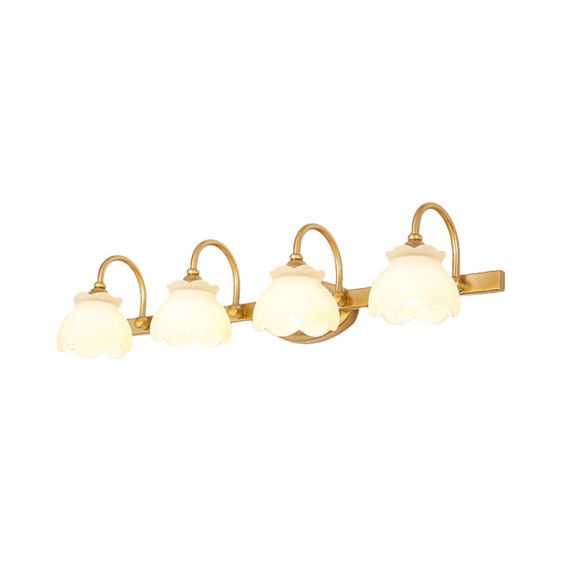 Blossom Badezimmer Vanity Spiegel Licht Traditionelle Metall LED 2/3/4 Köpfe Messing Wandmontierte Lampe