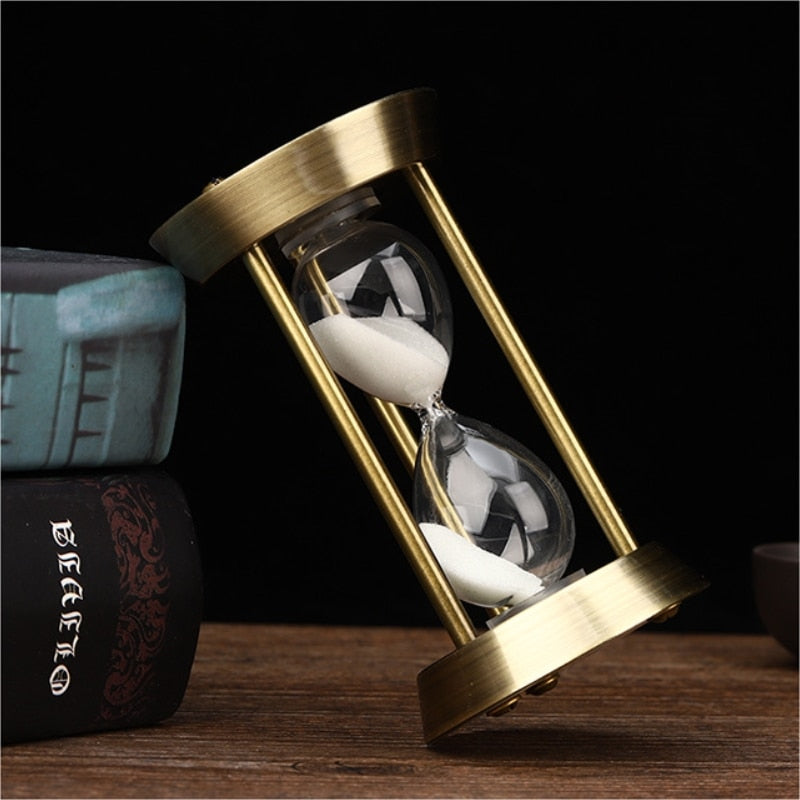 3/5/10 Minuten Retro Metall Handwerk Sanduhr Pendel Wohnzimmer Büro Desktop Arrangement Ornament Sand Timer Sandglas Dekoration