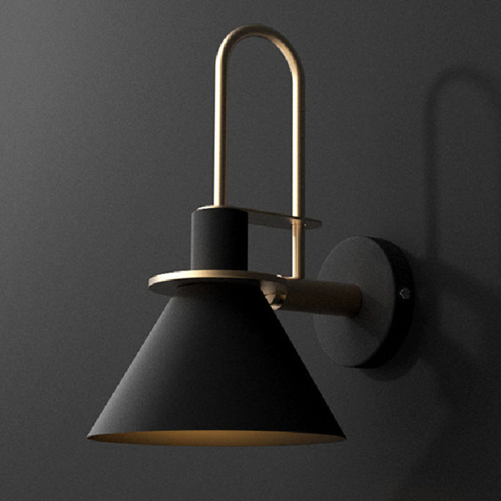 1 Licht Nachttisch Wandmontierte Licht Schlichte Schwarz/Weiß/Grün Wandleuchte mit konischem Metallschirm