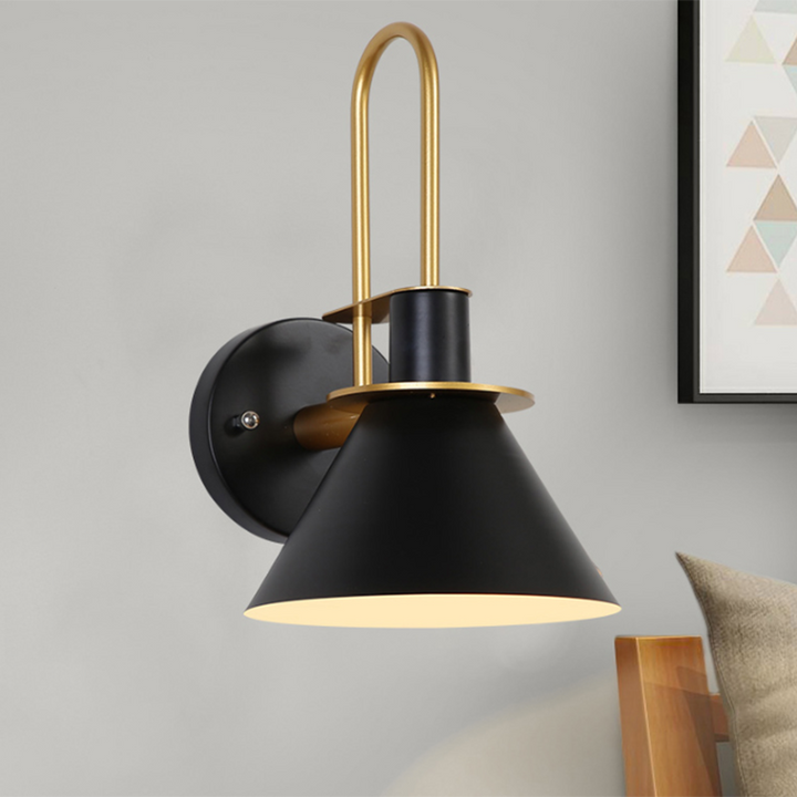 1 Licht Nachttisch Wandmontierte Licht Schlichte Schwarz/Weiß/Grün Wandleuchte mit konischem Metallschirm