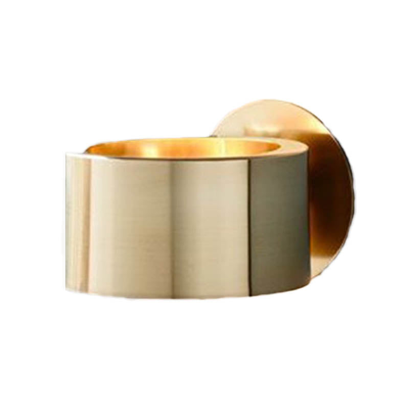 Drum Wandmontierte Lampe Minimalistisches Metall 1 Kopf Wohnzimmer Wandbeleuchtungseinrichtung in Gold