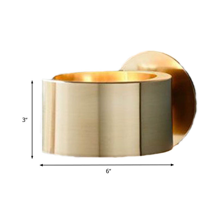 Drum Wandmontierte Lampe Minimalistisches Metall 1 Kopf Wohnzimmer Wandbeleuchtungseinrichtung in Gold