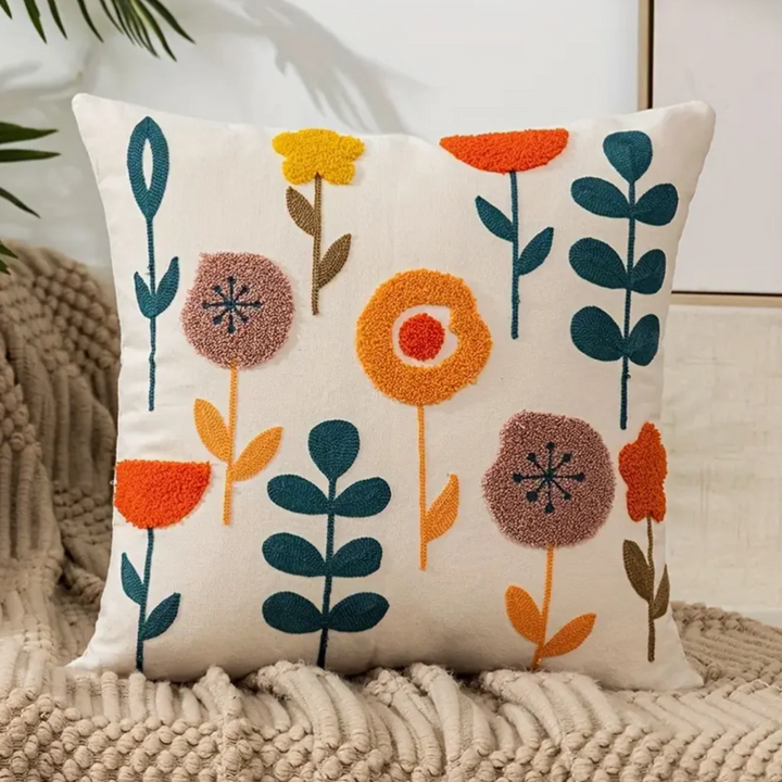 Dekokissen FloraSoft – Dekoratives Blumen-Kissen mit abnehmbarem Bezug
