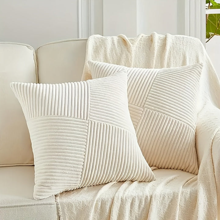 Kissenset | Boho-Stil | Weicher Cord | 2 Stück, 45×45 cm, 50x50 cm