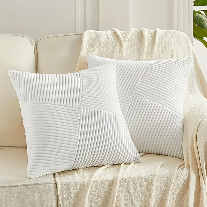 Kissenset | Boho-Stil | Weicher Cord | 2 Stück, 45×45 cm, 50x50 cm