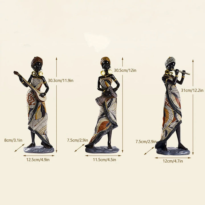 Afrikanische weibliche Musiker-Skulptur