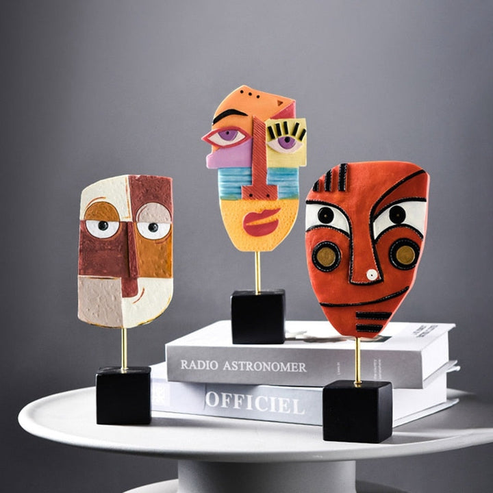 Abstrakte Pop Art Gesicht Heim Skulptur