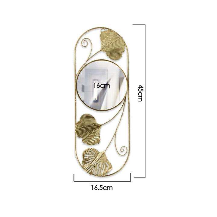Eleganter Metall Ginkgo Blatt Wandspiegel
