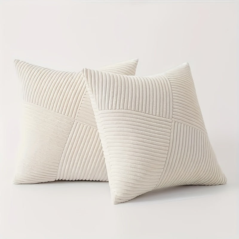 Kissenset | Boho-Stil | Weicher Cord | 2 Stück, 45×45 cm, 50x50 cm