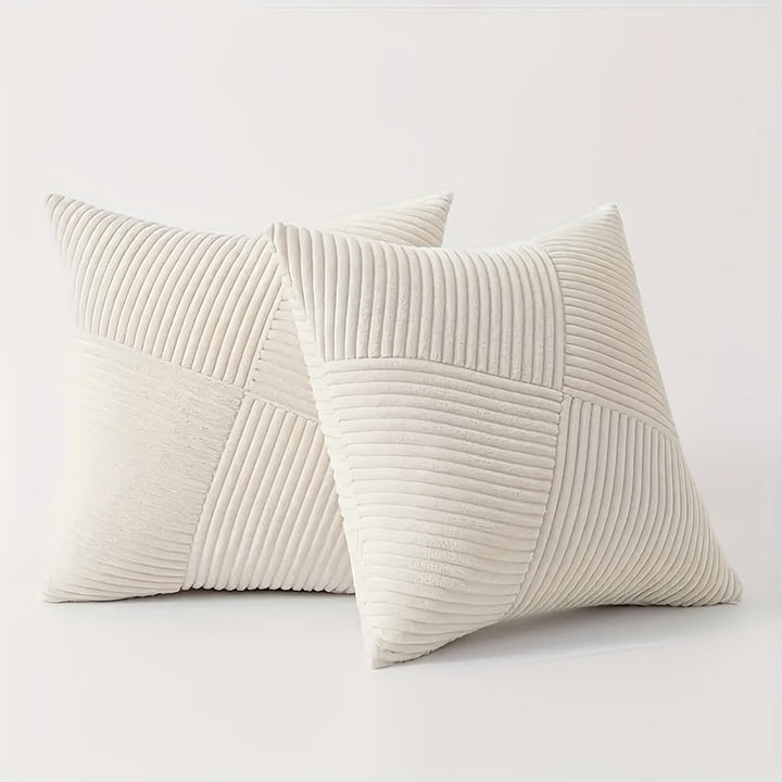 Kissenset | Boho-Stil | Weicher Cord | 2 Stück, 45×45 cm, 50x50 cm
